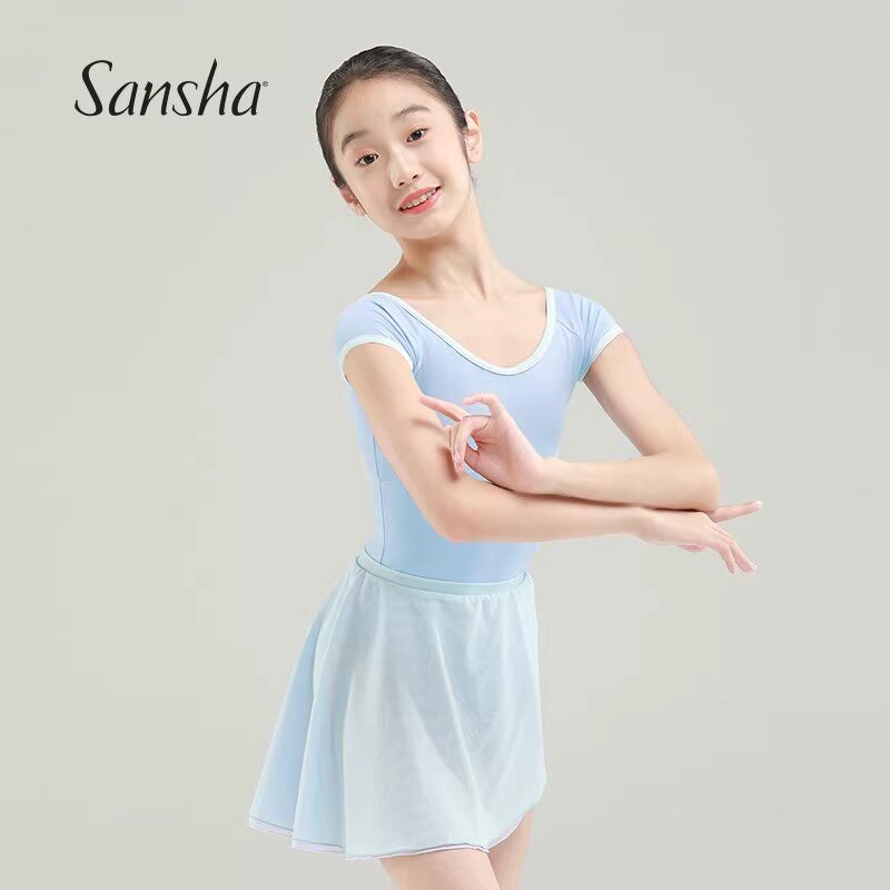 Sansha法国三沙少女芭蕾舞服短袖