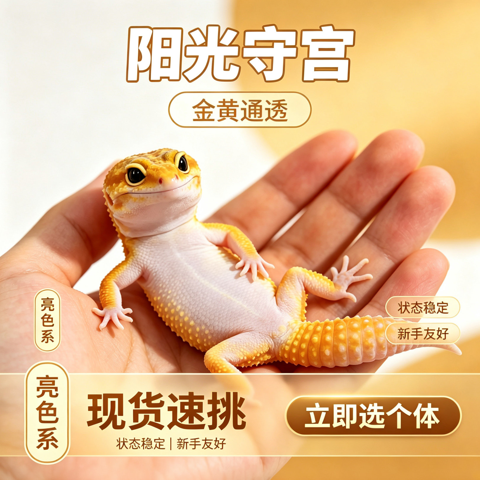 豹纹守宫活体爬宠蜥蜴幼体温顺无毒异宠好养新手入门网红懒人宠物