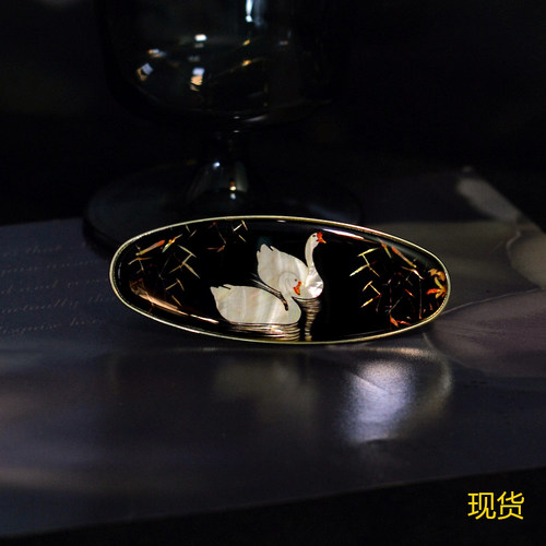 螺钿侧边夹 可订做图案 复古中式发夹贝壳顶夹弹簧夹马尾夹鸭嘴夹
