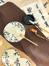 Веер 新国风团扇创意文案设计宣纸扇子茶人扇夏季随身便携古风小扇子の