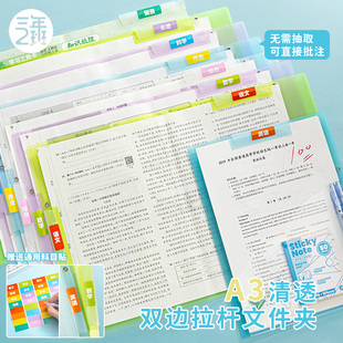 luck清透擺蕩夾A3A4試卷夾學(xué)生文件夾檔案夾資料夾 三年二班good