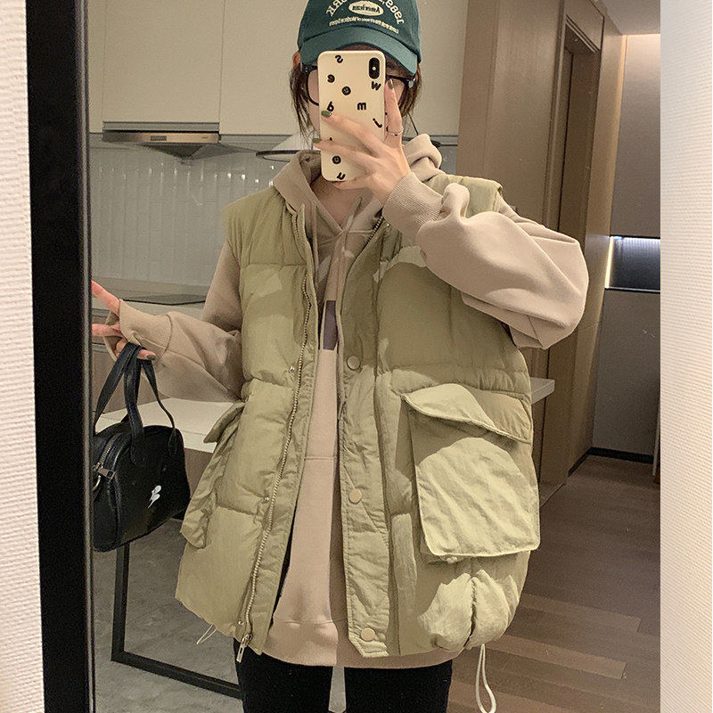 秋冬羽绒马甲女款圆领欧