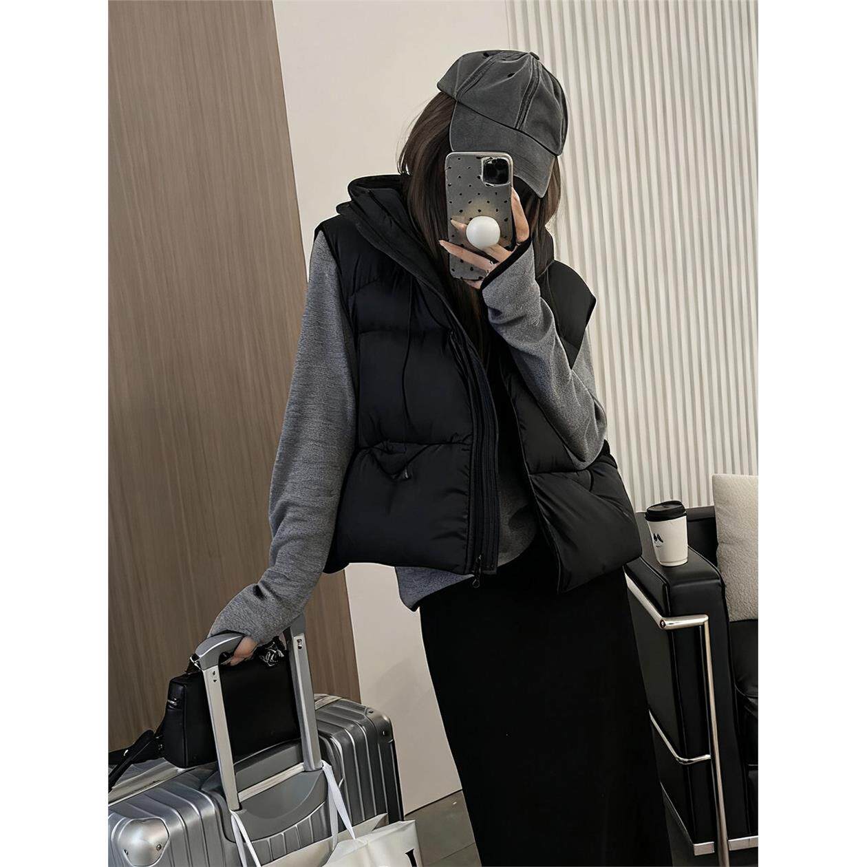 羽绒马甲女白鸭绒秋冬季