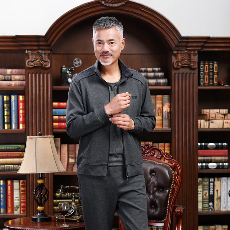 中老运动套装男士两件套