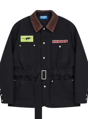 SOMETHING by COC CUBE改良狩猎收腰夹棉夹克