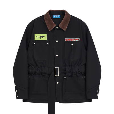 SOMETHING收腰夹棉夹克