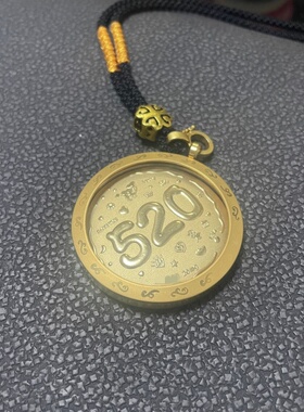 520金箔片唐卡钛钢壳真镀金吊坠