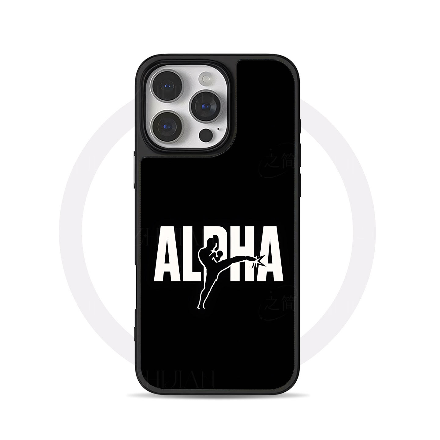 ALPHA女子搏击大孔黑框玻璃磨砂磁吸碳纤纹手机壳适用苹果iphone17promax华为MATE70PRO小米17PROMAXMATE80PR