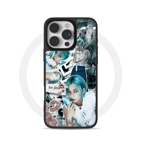 李龙馥蓝发图大孔黑框玻璃磨砂磁吸碳纤纹手机壳适用苹果iphone17promax华为MATE70PROP70ULTRA小米14PROP60P