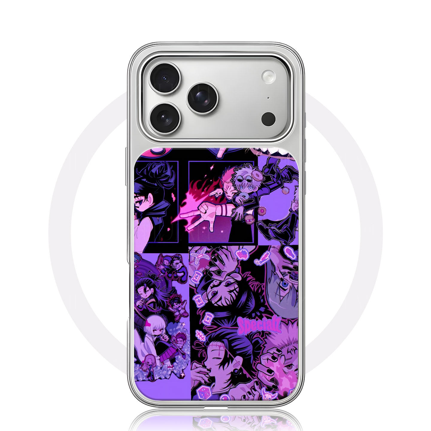 咒术回战群像大孔黑框玻璃磨砂磁吸碳纤纹手机壳适用苹果iphone17promax华为MATE70PRO小米17PROMAX小米15PRO