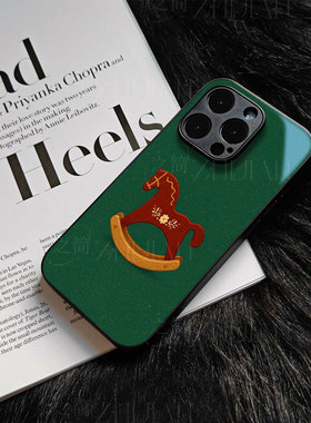 苹果17promax红色木马玻璃手机壳马年新年祝福有钱适用苹果华为畅享80PROMATE70PRO+荣耀WINRT红米K80PRO