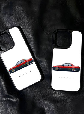红色日产跑车大孔黑框玻璃磨砂磁吸碳纤纹手机壳适用苹果iphone17promax华为P70ULTRA小米15PROMATE60PROMATE