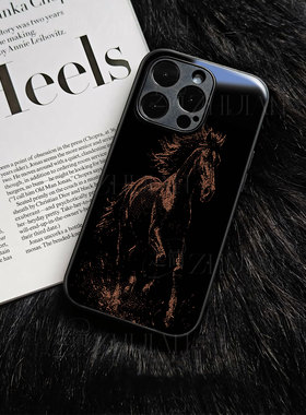 苹果17promax黄点奔马玻璃手机壳马年新年祝福有钱适用苹果华为一加ACE5Promate80proOPPOA6PRO荣耀300PRO