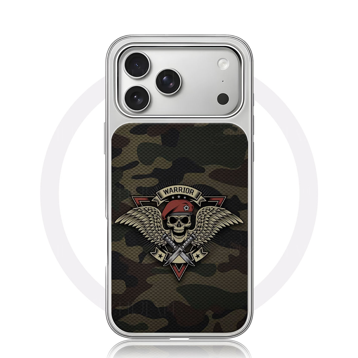军事骷髅徽章大孔黑框玻璃磨砂磁吸碳纤纹手机壳适用苹果iphone17promax华为P60PROMATE60PRO小米15PROP70ULT