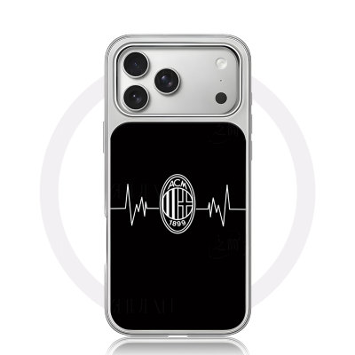 AC米兰队徽大孔黑框玻璃磨砂磁吸碳纤纹手机壳适用苹果iphone17promax华为小米17PROMAX小米14PROMATE60PROP6