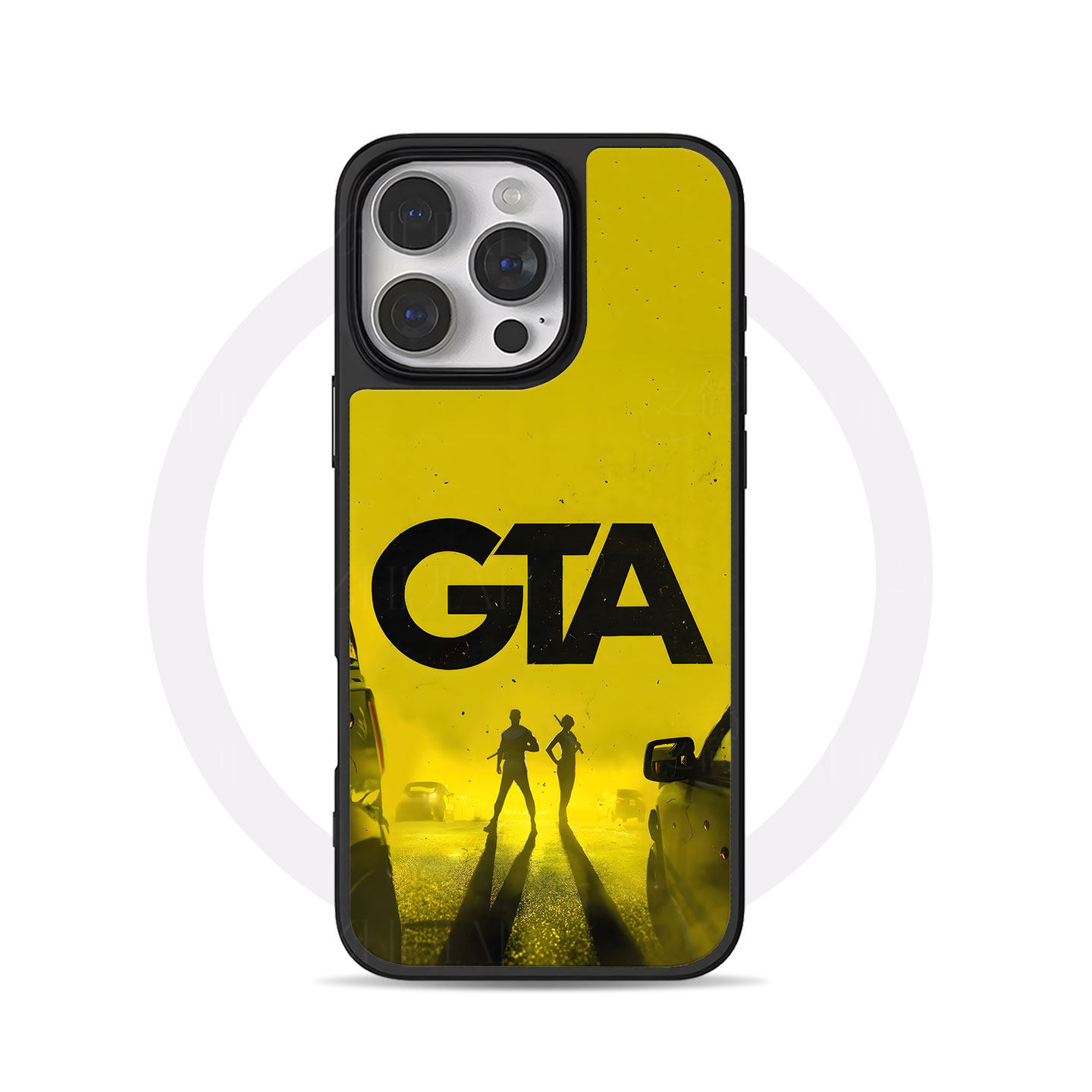 GTA游戏大孔黑框玻璃磨砂磁吸碳纤纹手机壳适用苹果iphone17promax华为15/16PLUS小米14PROMATE70PRO小众个性