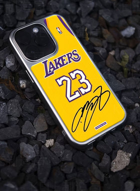 湖人球衣电镀玻璃黑框磨砂手机壳适用苹果iphone17promax华为OPPOFINDX8PRO华为MATE70PROPLUS华为MATE50PROO