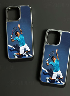 费德勒发球手机壳大孔电镀黑框碳纤维二合一玻璃适用苹果17promax华为小米14PROMATE50PROPURA80ULTRAPURA70U