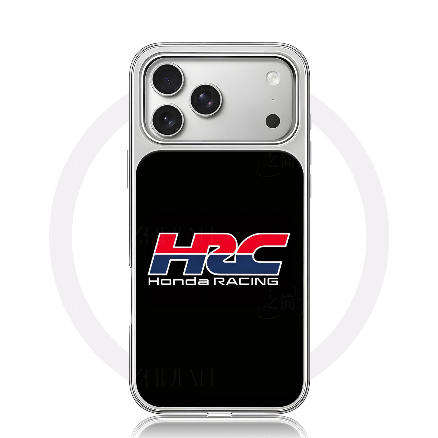 本田HRC车标大孔黑框玻璃磨砂磁吸碳纤纹手机壳适用苹果iphone17promax华为P70PROMATE60PROP60PRO小米15PRO