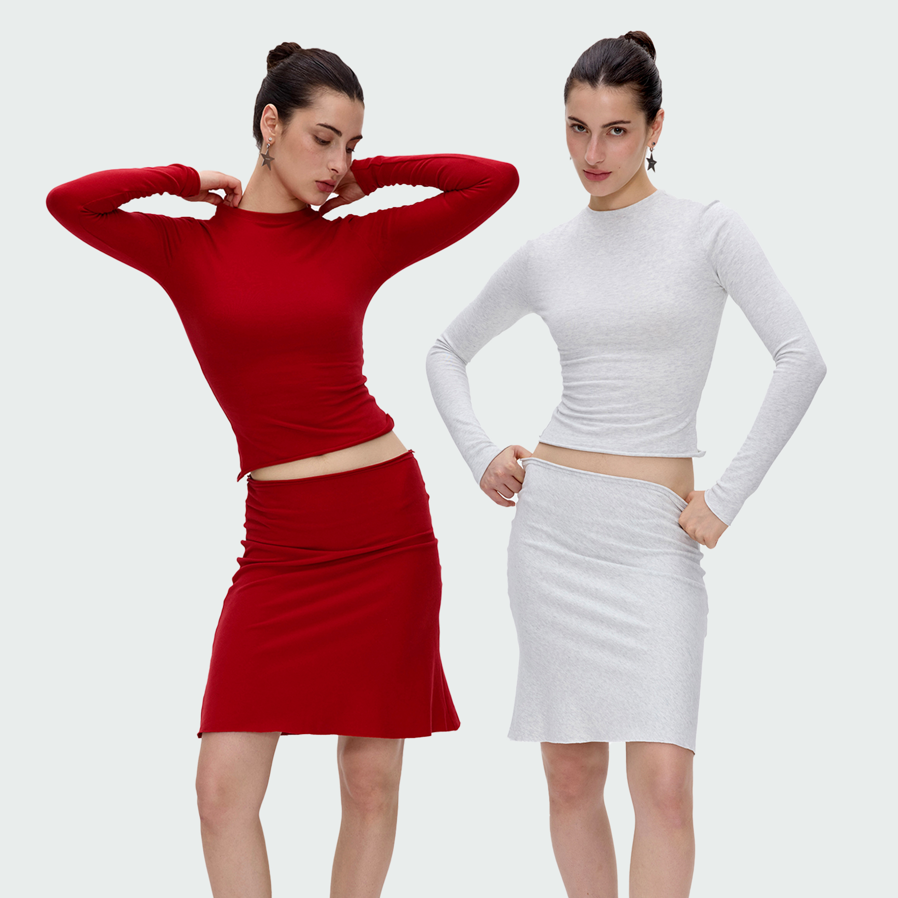 BlingCharm修身纯色上衣套装