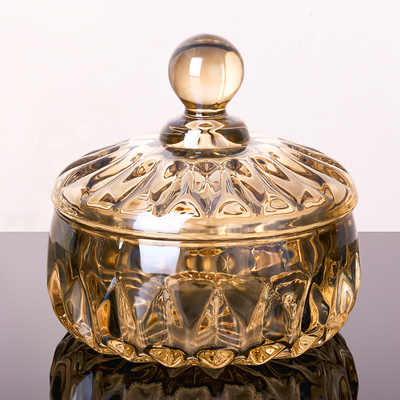 欧式水晶玻璃糖果罐家用透明糖缸