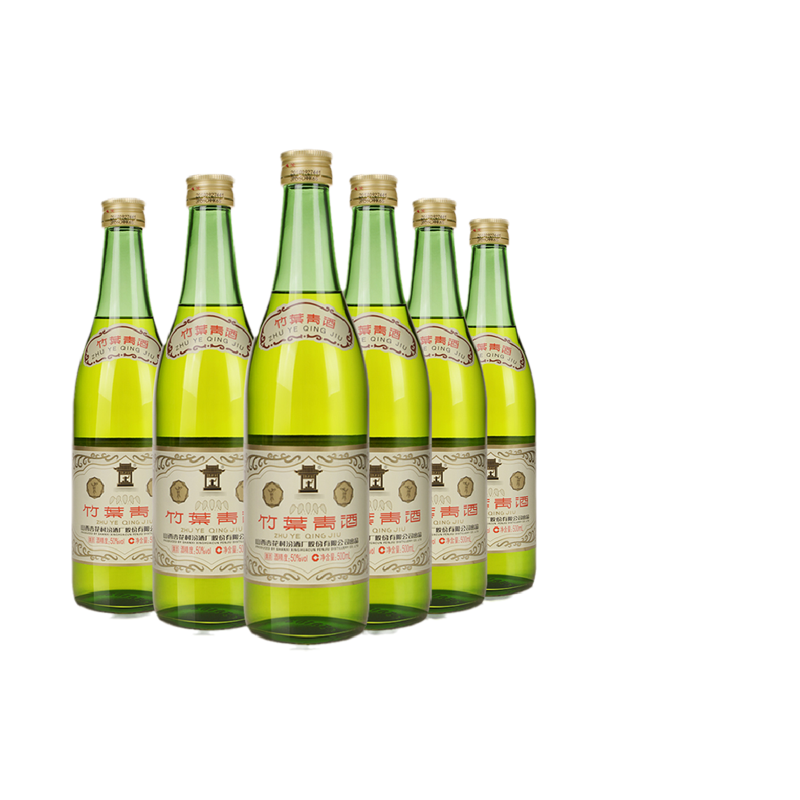 汾酒竹叶青酒50度玻竹500ml*6瓶露酒山西杏花村特产整箱装