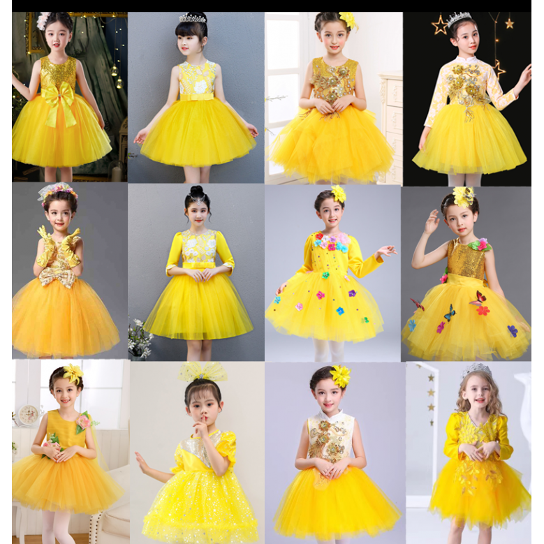 六一儿童演出服黄色幼儿园大班舞