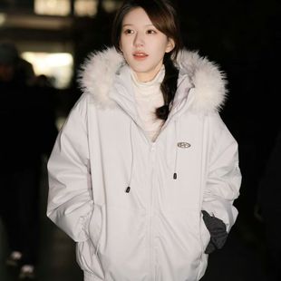 加厚工装 冬季 棉袄外套 大毛领派克羽绒棉服女2025新款 赵露思同款