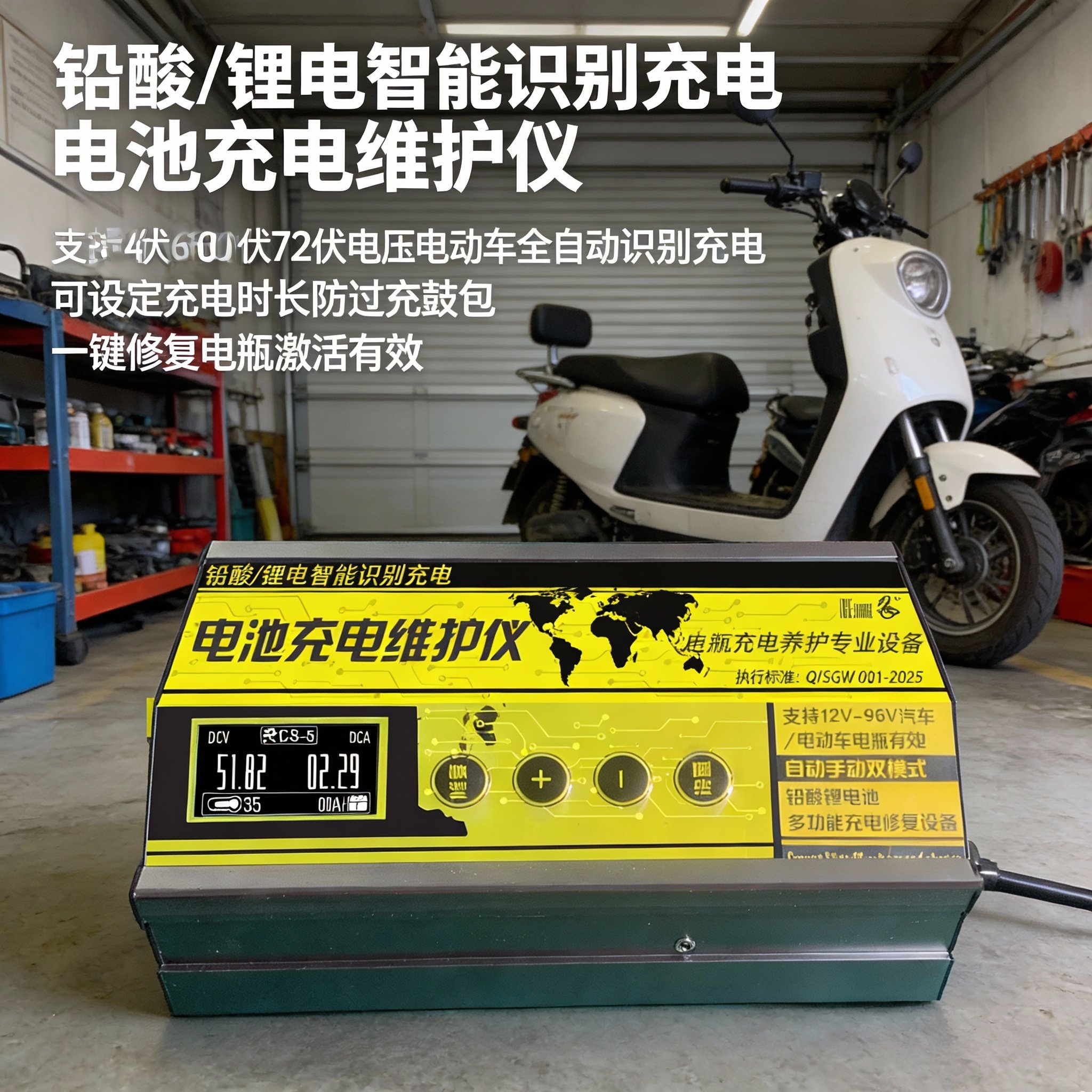 电动车充电器72V20AH铅酸32ah电瓶60三轮48伏3安4A6A防雨快速