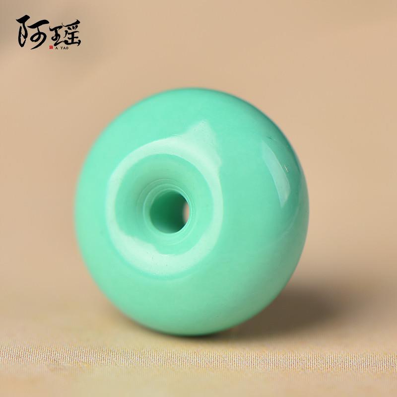 吉祥】湖北高瓷蓝绿松石平安扣面包扣隔珠金刚星月配饰菱镁矿背云