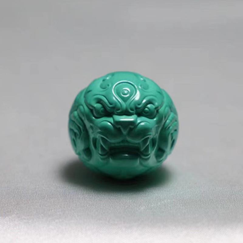 吉祥】绿松石兽珠貔貅无相隔珠配珠圆珠散珠平安扣隔片老型珠手串