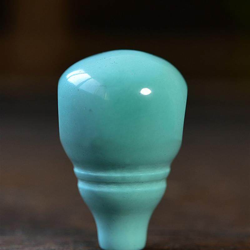 湖北十堰天然原矿高瓷丫角山果冻料绿松石三通套装星月菩提配饰配