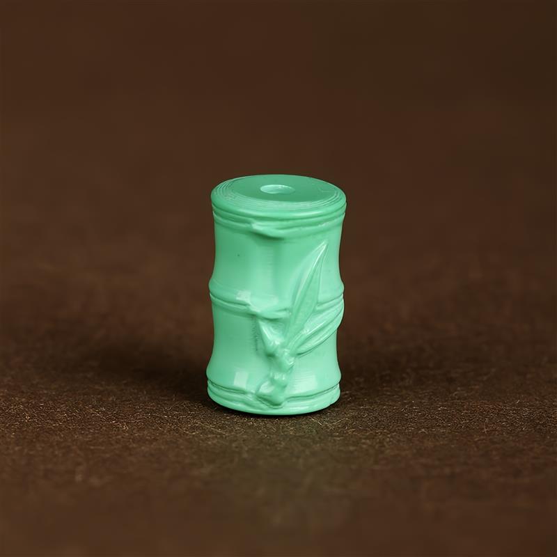 吉祥】原矿保真高瓷绿松石如意竹节桶珠散珠顶隔珠佛珠金刚星月手