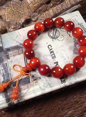 吉祥】北沉香琥珀木手串男全透光松明子满油血龙木佛珠手女紫檀木