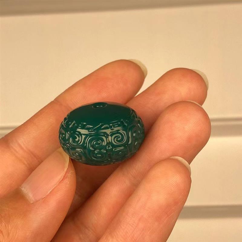 雪巴琉璃回纹墩子克万级高瓷精工雕刻顶珠猴头玻璃星月金刚