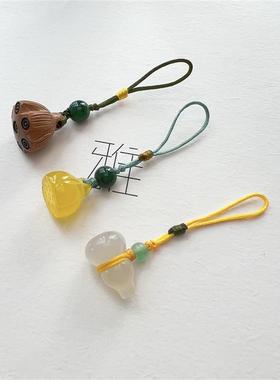 新款手工编织茶壶吊坠小提溜莲蓬绳挂件紫砂壶西施壶配饰挂绳茶配