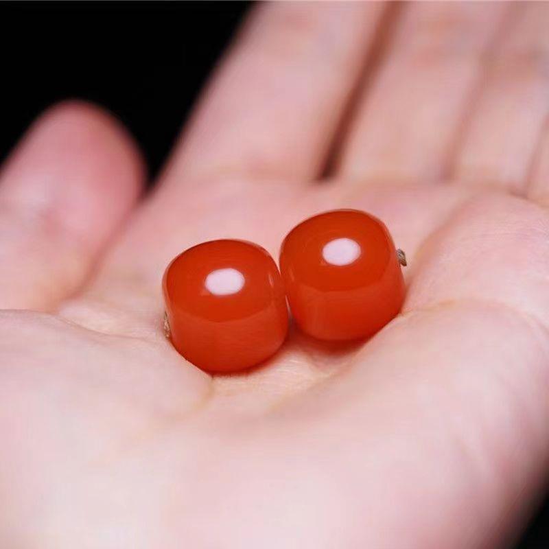 吉祥】精品南红老型珠桶珠鼓珠星月菩提配珠精钢猴头石英岩配饰配