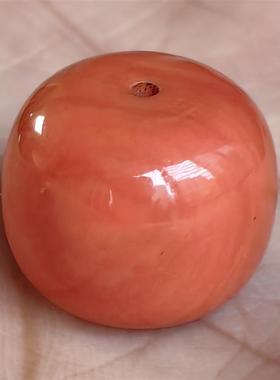 橘红色老型珠桶珠本命年红色配珠珊瑚老型珠裸珠多宝七宝