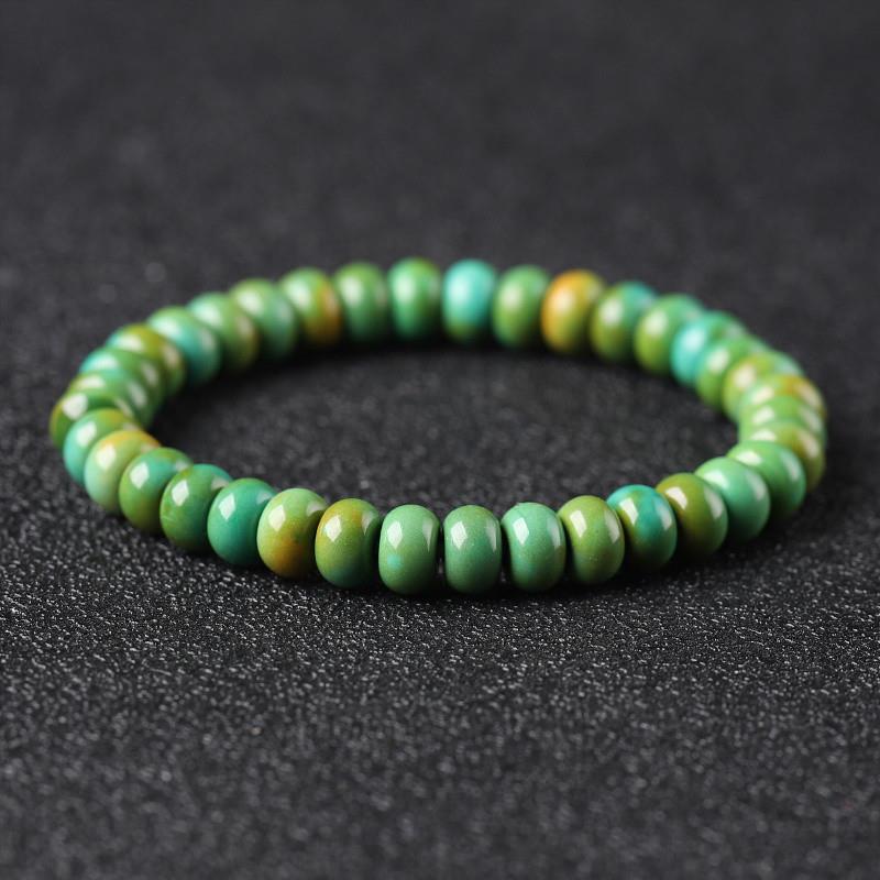 吉祥】湖北绿松石菜籽黄算盘珠手串单圈精工高瓷男女款手链生日礼