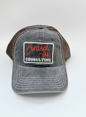 Centrol AG Consulting水洗做旧卡车网帽 美式复古刺绣工装遮阳帽