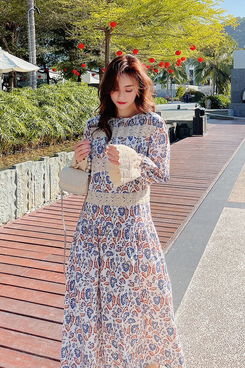 现货2021碎花蕾丝连衣裙092-2111-P115控168+,女装连衣裙,浙宝092