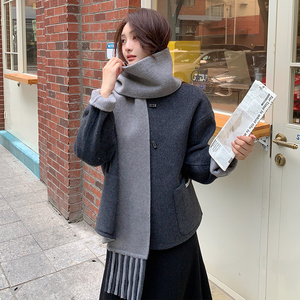 冬装现货 092-9231围巾双面呢外套P265K398含70毛图片