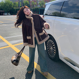 现货092-2549咖色羊羔毛P195控288，女装短外套，浙宝092