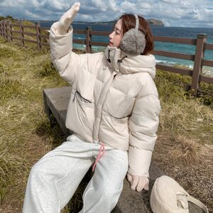 新款 092-2555针织拼接短款羽绒服50绒P265控398图片