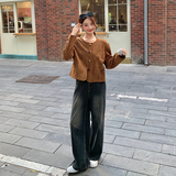 现货092-9220麂皮绒复古感圆领P135K198，女装短外套，浙宝092