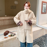 新款092-2556撞色格子羊羔毛P265控398，女装短外套，浙宝092