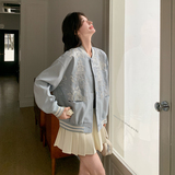 现货新款092-2510-重工提花蓝色棒球服P155控228，女装短外套，浙宝092