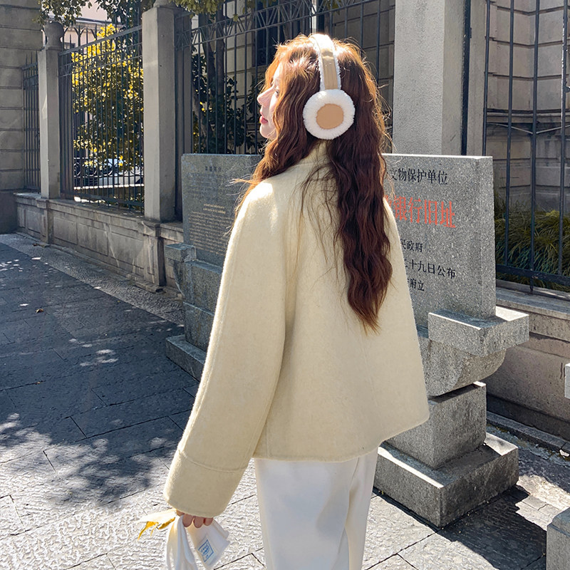 现货092-2540米黄色双面呢P245控368,女装毛呢外套,浙宝092