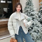 现货092-2548针织拼接50白鸭绒羽绒服P265控375，女装羽绒服，浙宝092