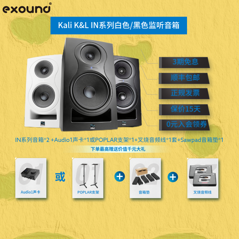 Kali同轴三分频监听音箱赠声卡